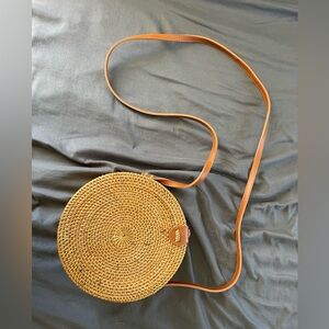 Rattan Circle Crossbody Bag
